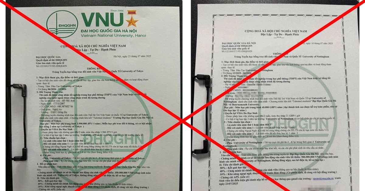 Cảnh báo lừa đảo 'trúng tuyển' Đại học Quốc gia Hà Nội