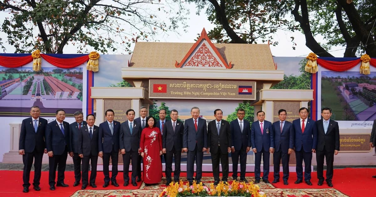 Tổng Bí thư Tô Lâm dự Lễ khởi công xây dựng Trường Hữu nghị Campuchia-Việt Nam