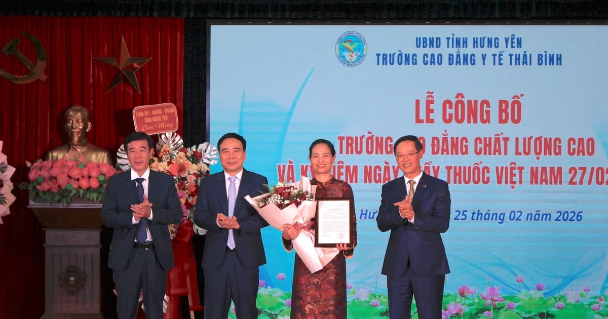 Trường cao đẳng Y tế Thái Bình đạt chuẩn trường cao đẳng chất lượng cao