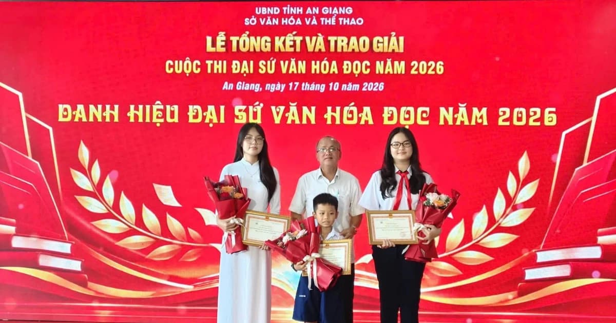An Giang tổng kết trao giải Cuộc thi Đại sứ Văn hóa đọc năm 2026